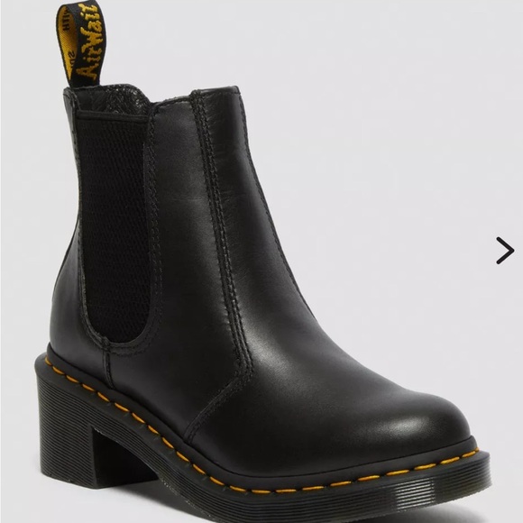 Dr. Martens Black Leather Heeled Chelsea Boots - Picture 1 of 7